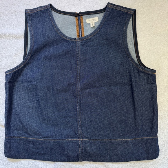 Pilcro Dark Blue Denim Tank Top - Picture 1 of 8